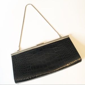 Ann Taylor Embossed Crocodile Print Leather Purse